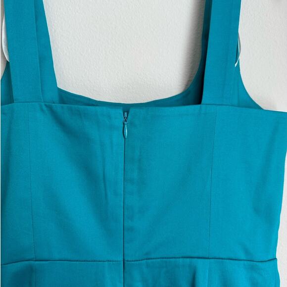 Calvin Klein Turquoise Sleeveless Pleated Cotton Short Mini Dress Women's 8 - Picture 6 of 7